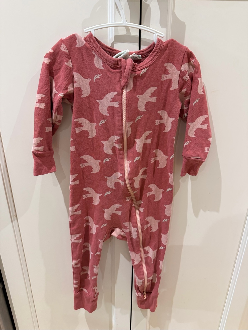 Parade organic cotton 18-24m Pink Bird-Print One-Piece